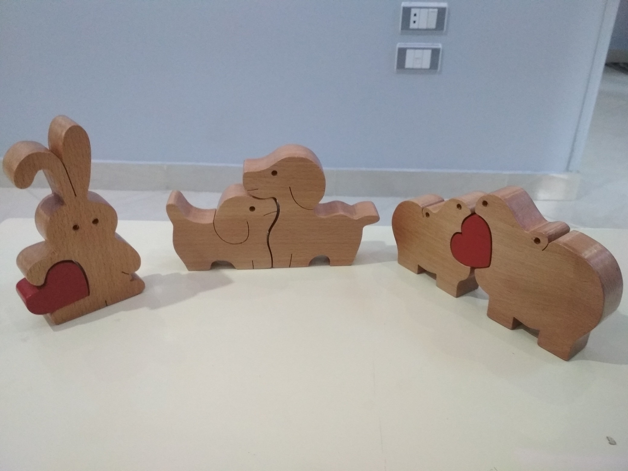 set of 3 wooden puzzles