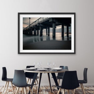 Beach Pier Wall Decor, Ocean Photography, Printable Wall Art, Seascape Photography Digital Print, Ocean Wall Decor, Beach Photography,