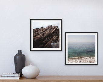 Conjunto de impresión costera, conjunto de 2 impresiones arte de la pared, decoración de la pared del océano, gran sur de la foto, fotografía de la naturaleza, cartel del océano, conjunto de arte de la pared de la naturaleza