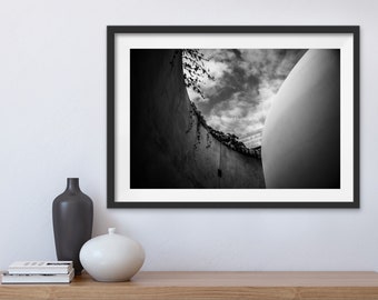Arte en blanco y negro, fotografía de bellas artes, impresión de laberinto, decoración abstracta de la pared, impresión de San Francisco, cartel de B&W, decoración de San Francisco