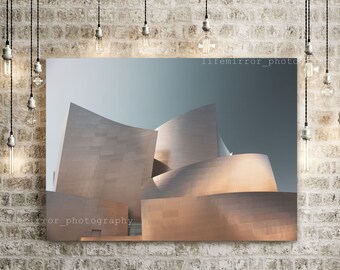 Los Angeles Wall Art, afdrukbare decor, stad landschap foto, cadeau voor beste vriend, architectuur print, Walt Disney Concert Hall fotografie