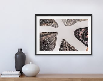 New York Print, New York Sky Wall Art, NYC Wall Decor ,Digital Download File, Skyscraper Photography, NYC Architecture Poster, NYC Art Print