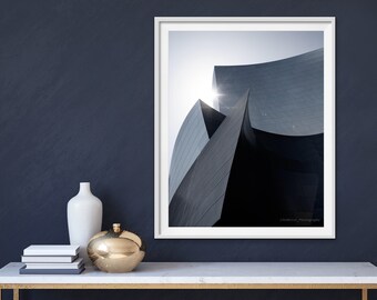 Arte de pared abstracto, impresión de arte de LA, fotografía de arte urbano, impresión urbana moderna, impresión de Los Angeles, arte de pared de tendencia, Walt Disney Concert Hall