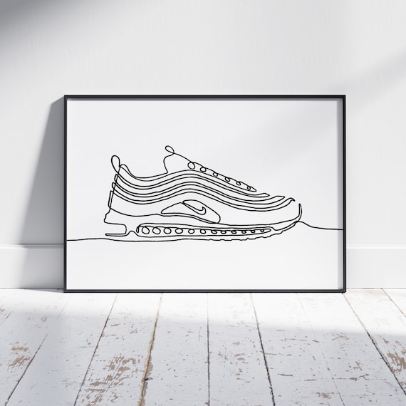 Perforar partes Secretario Nike Air Max 97 Single Line Print Hand Drawn Minimalist - Etsy