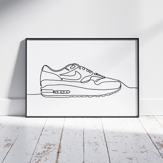 Nike Air Max 1 Single Line Print Hand Drawn Sneaker Collection - Etsy Nike Air Max 1 Single Line Print Hand Drawn Sneaker Collection - Etsy