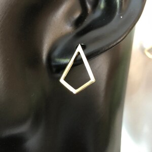 Diamond shape 14k gold Earrings Pyramid earrings gold earrings. image 1