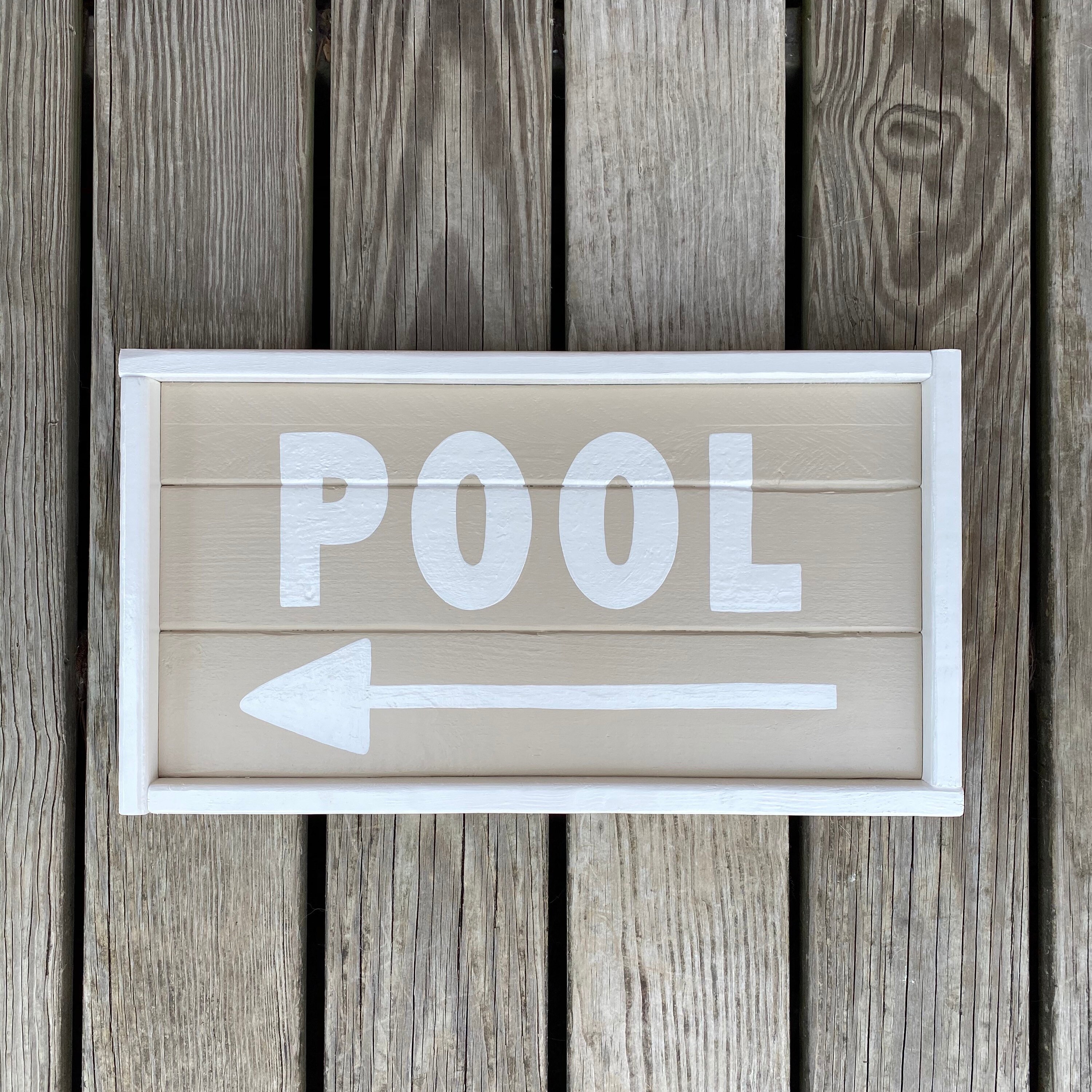 Pool Arrow Sign Framed To The Pool Sign Beach Direction Etsy