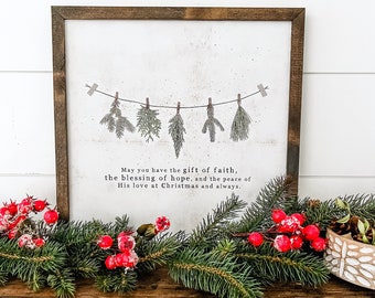 Christmas Faith Quote Wood Sign, Christmas Sign, Christmas Quotes, Farmhouse Christmas Sign, Mantle Layering Sign, Faith Quotes