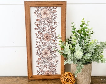 Spring Floral Pattern Wood Sign, Farmhouse Spring Sign, Floral Pattern Layering Sign, Spring Home Decor, Handmade Wood Sign, Spring Signs