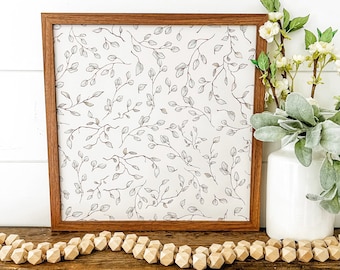 Letrero de madera de primavera, letrero de primavera estilo granja, letrero con fondo floral superpuesto, decoración de primavera para el hogar, letrero de madera hecho a mano, letreros de primavera, letreros para estantes