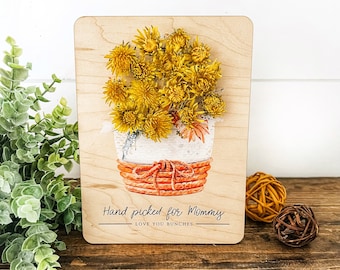 Flowers for Mom Flower Holder, Mother's Day Gift, Kids Flower Holder, Gifts for Grandma, Wood Flower Holder, Handpicked Flowers for Mom