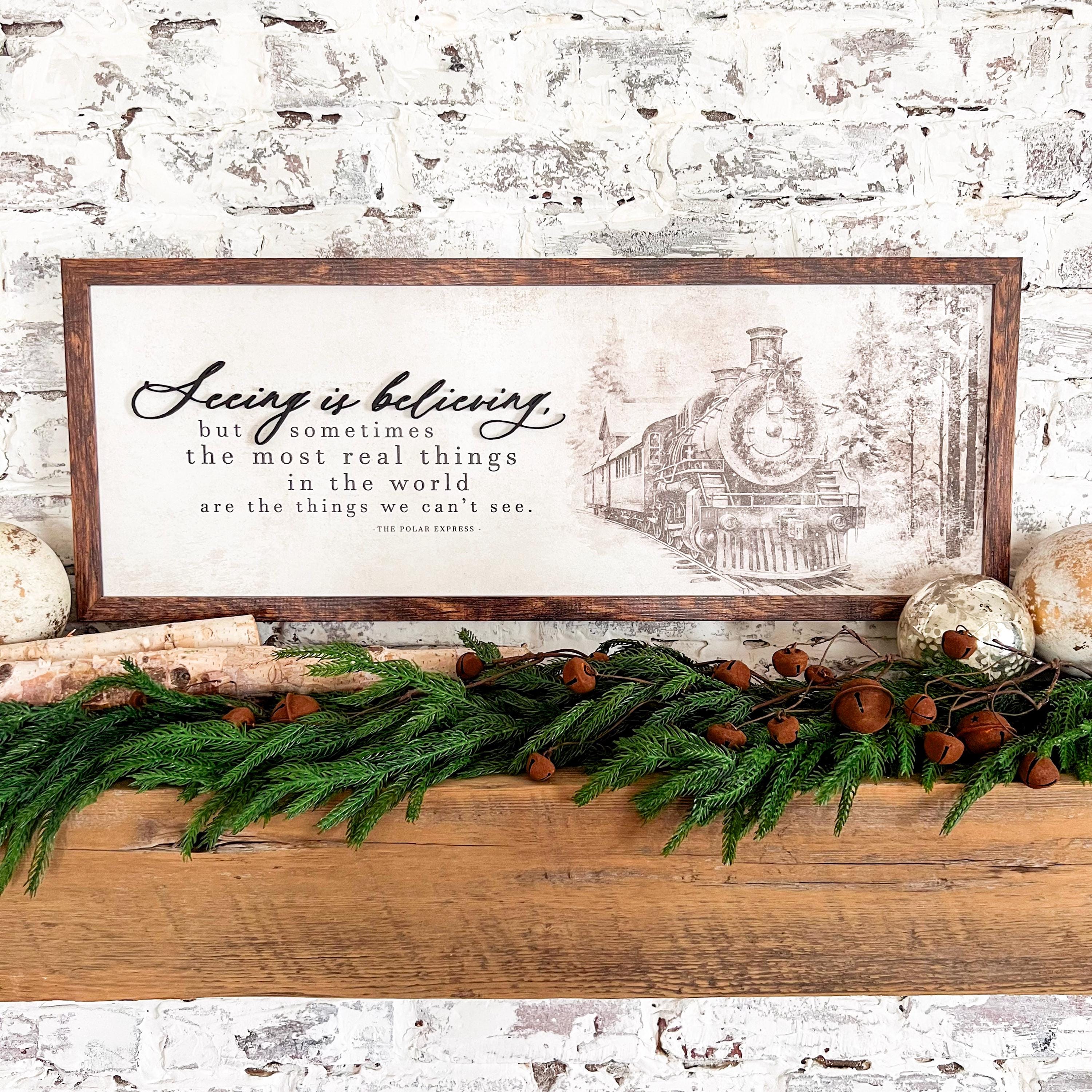 36 Creative Christmas Decor Ideas to Transform Your Space: Festive Hacks You'll Love 13 Seeing is Believing Polar Express Christmas Sign, Christmas Decor,…