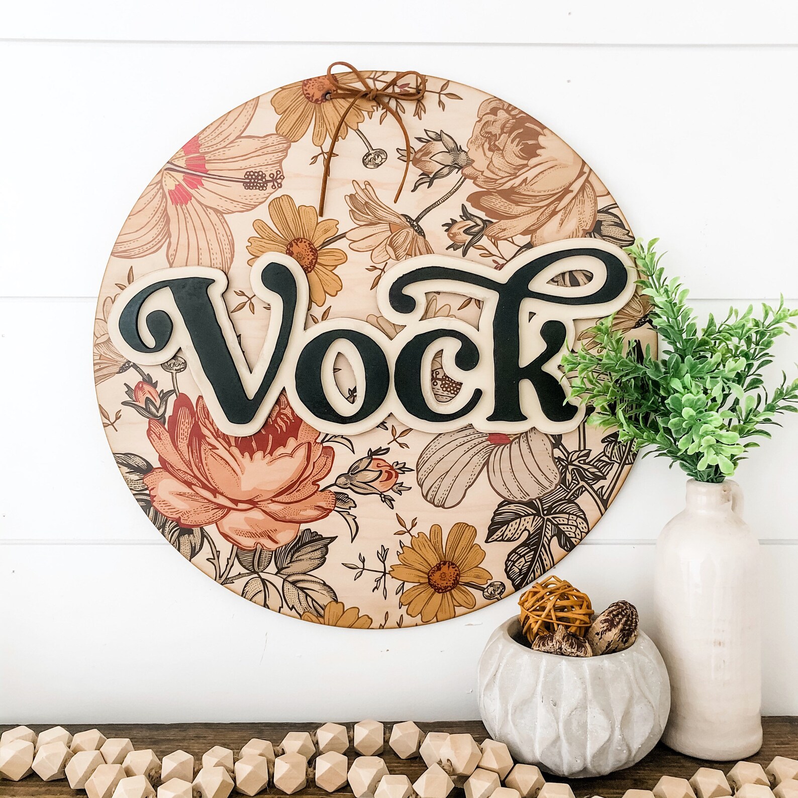 Spring Round Sign, Personalized Wood Sign, Round Wood Sign, Nursery ...