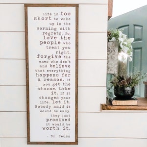 Farmhouse Sign, Life Quote Sign, Home Saying, Farmhouse Decor, Family Sign, Mothers Day Gift, Anniversary Gift, Living Life Wooden Sign