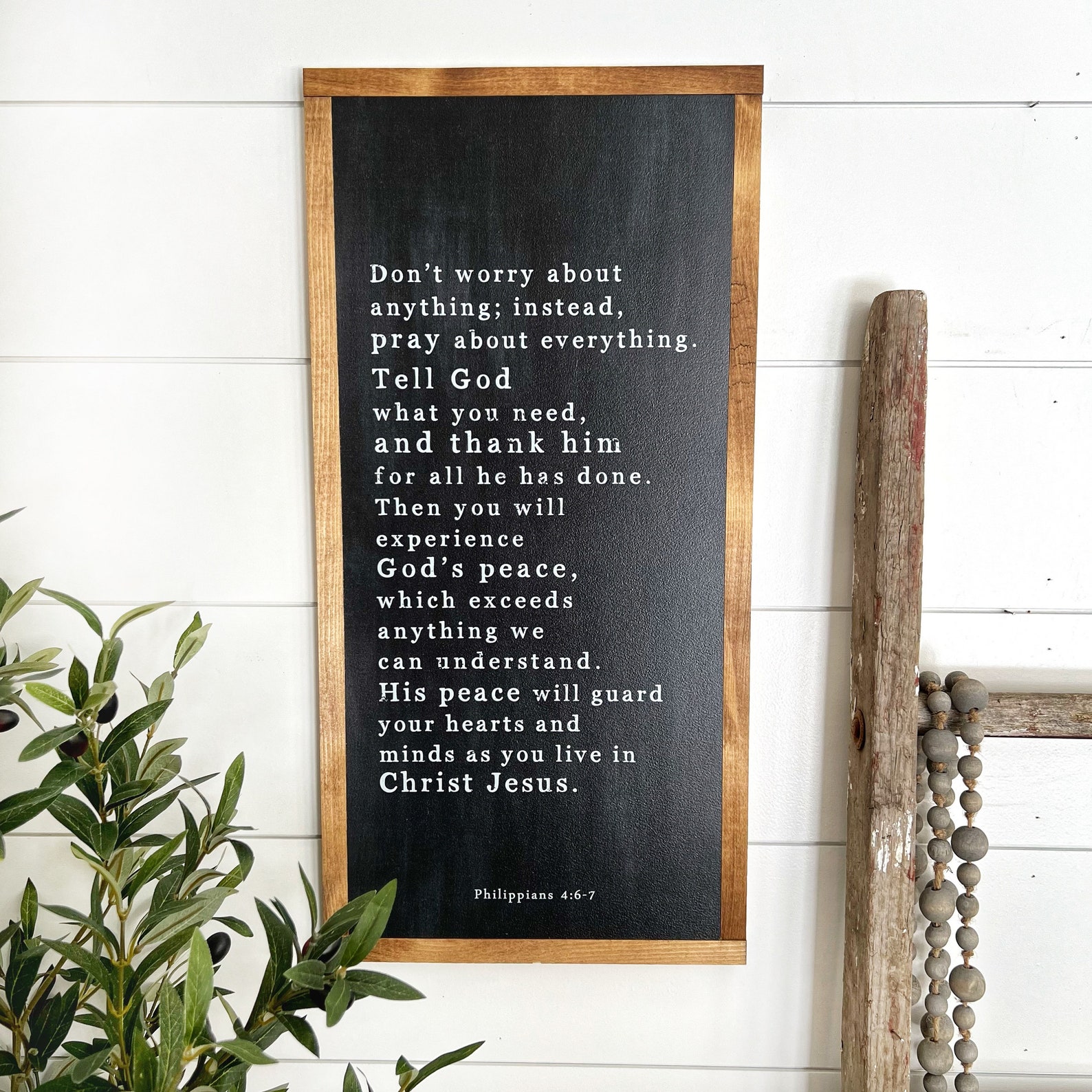 Bible Verse Signs, Scripture Sign, Philippians 4:6-7 Verse, Handmade