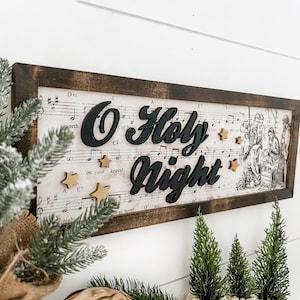 O Holy Night Nativity Sign, Christmas Nativity, Nativity Wood Sign, Christmas Wood Sign, O Holy Night, Jesus Nativity, Christmas Home Decor