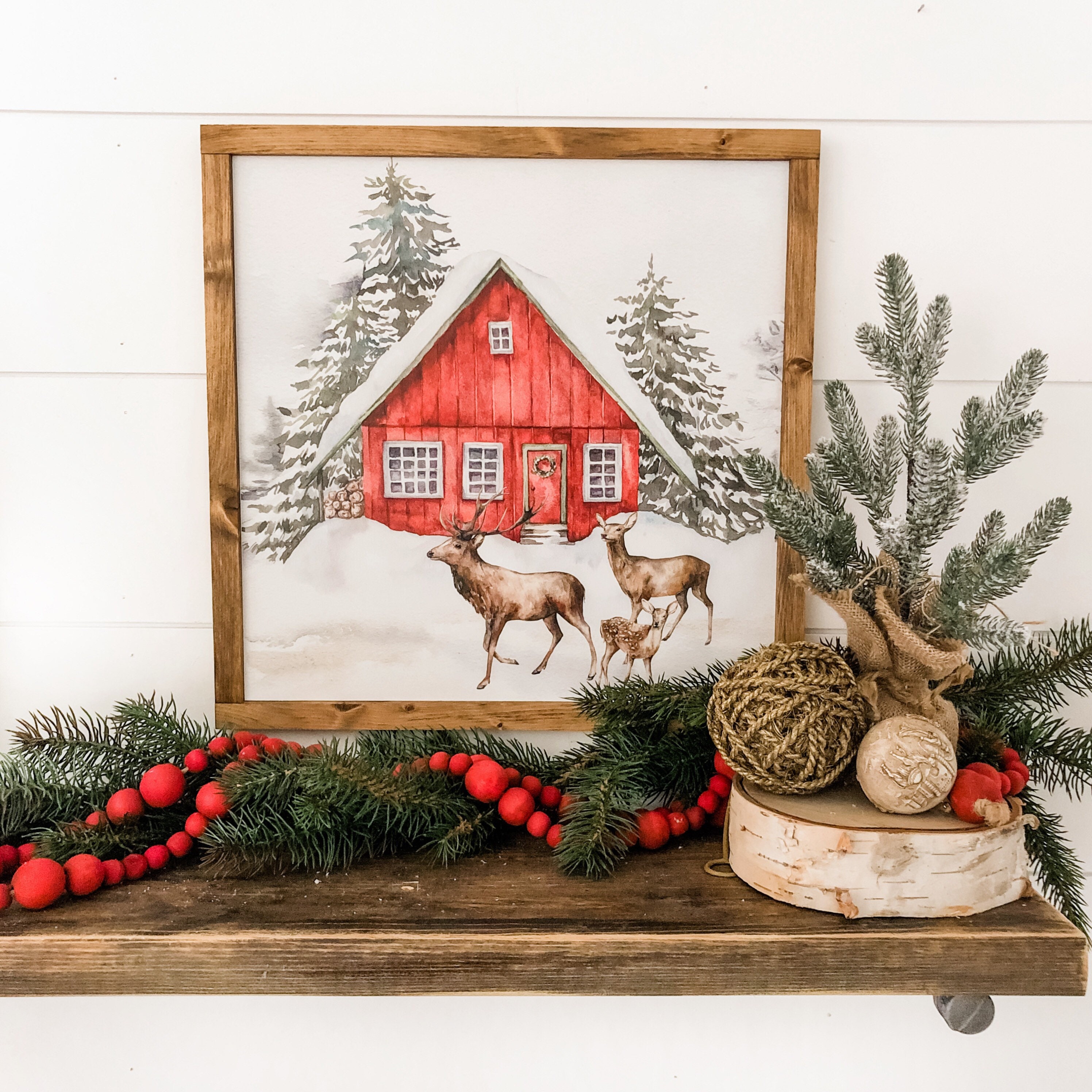 35 Stunning Christmas Fireplace Mantle Decor Ideas You'll Love: Festive Flair for Your Hearth 22 Christmas Wood Sign, Christmas Decor, Farmhouse Christmas Decor, Red…