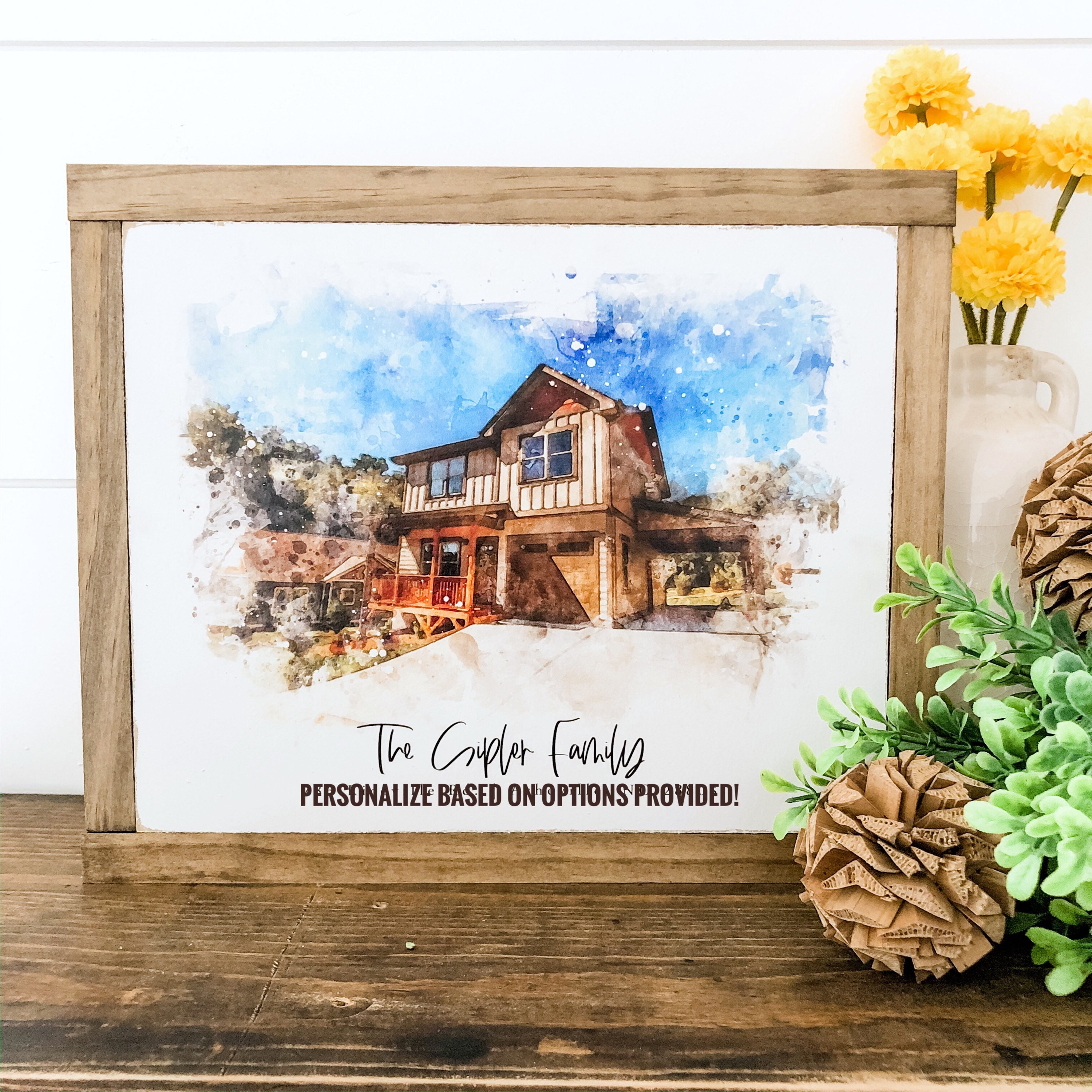 Custom Housewarming Gift, Watercolor Home Portrait, Watercolor Print, Home Portrait Sign, Our First Home Gift, Wedding Gift Idea, Home Print
