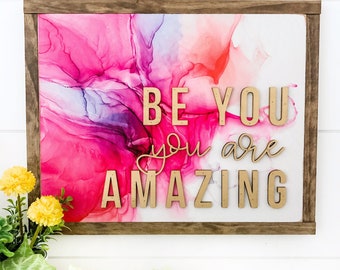 Girls Room Decor, Watercolor Wood Sign, Inspirational Quotes, Gifts for Teenagers, Nursery Signs, Inspirational Quote Signs, Wooden Sign