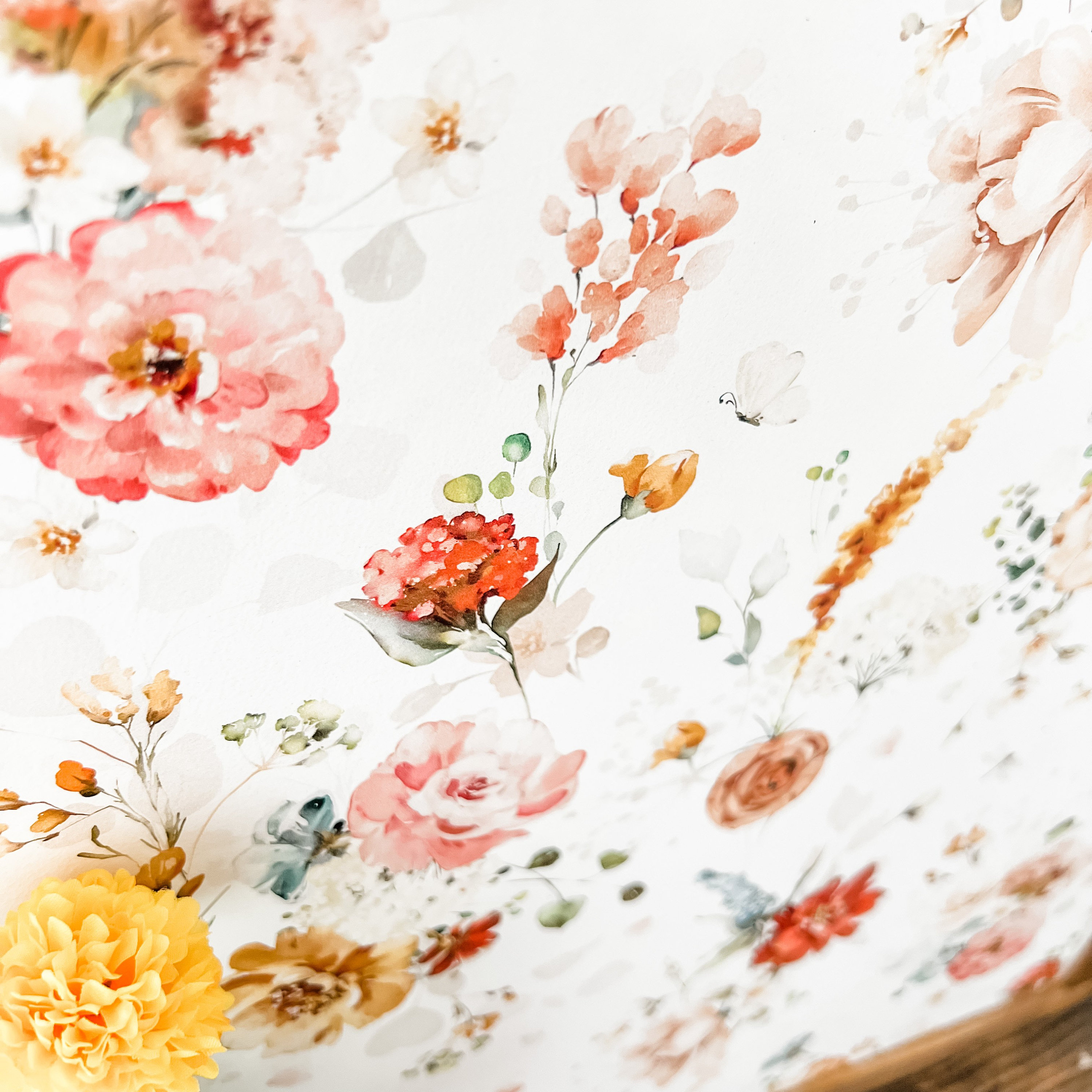 Spring Wood Sign, Farmhouse Spring Sign, Floral Background, Spring Home Decor, Handmade Wood Sign, Spring Signs, Sign for Shelf, Floral Sign