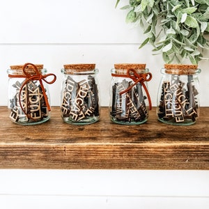 Mini Jar of F*cks, Swear Jar, Funny Office Decor, Jar of F*cks, Funny Gift Idea, Mini Jars, Office Gift Idea, Cuss Word Jar, Glass Swear Jar