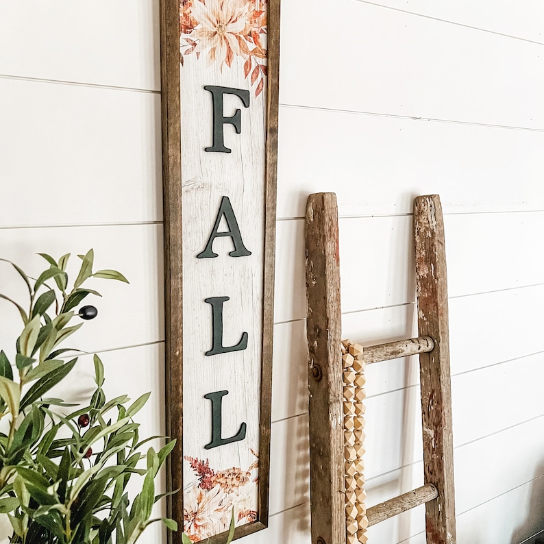 Fall Laser Cut Wood Sign With Floral, Unique Fall Sign, Fall Home Decor ...