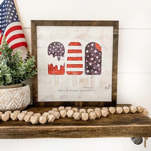 Vintage 4th of July Decor, 4th of July Sign, Red White and Blue Decor, Farmhouse Wood Sign, Handmade Signs, Unique 4th of July Decor