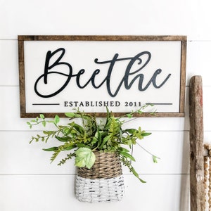 Custom Name Sign, Wedding Gift Idea, Last Name Wood Sign, Laser Cut Wood Sign, Anniversary Gift Ideas, Gifts For Wife, Farmhouse Wood Sign