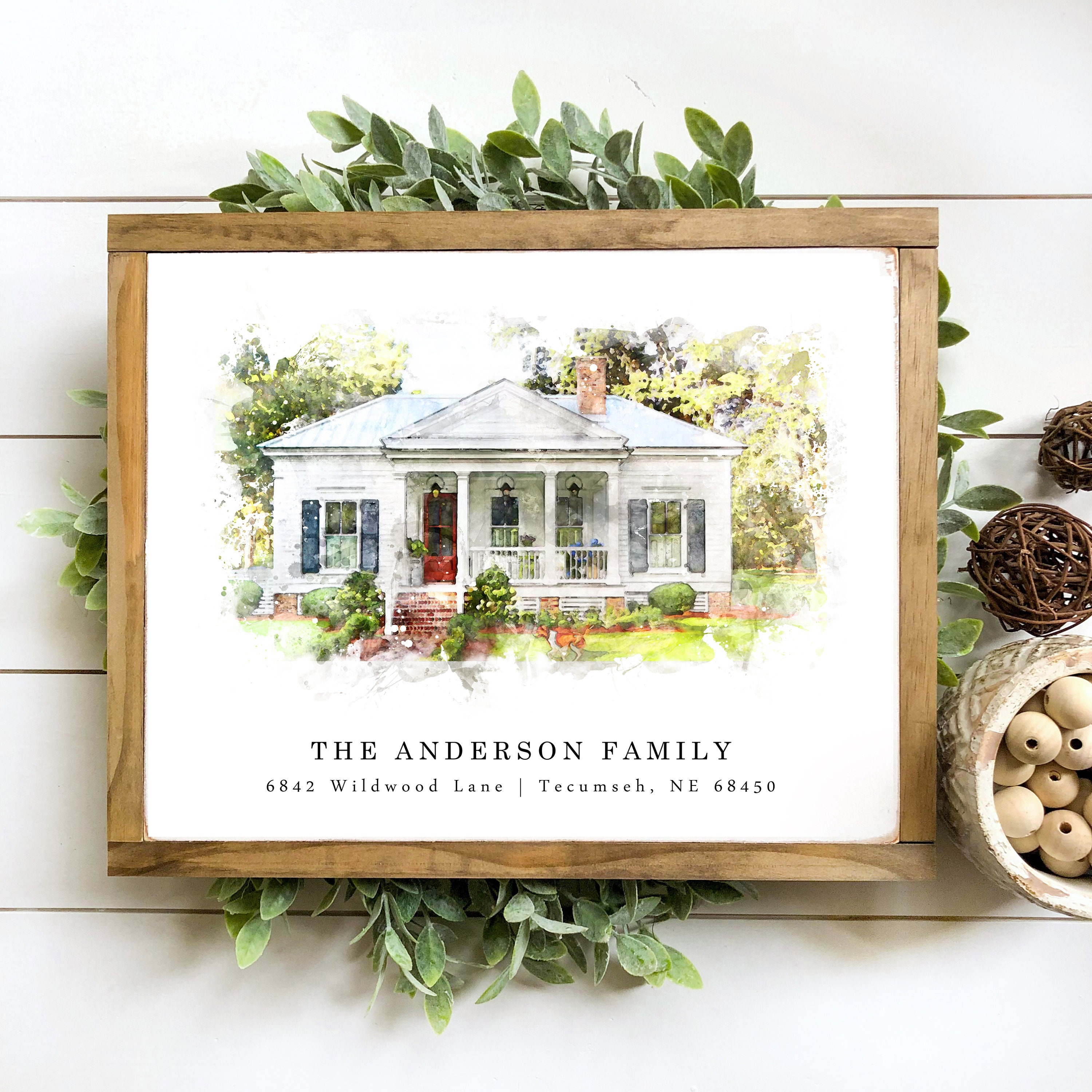 Custom Housewarming Gift, Watercolor Home Portrait, Watercolor Print, Home Portrait Sign, Our First Home Gift, Wedding Gift Idea, Home Print