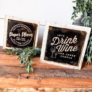 Funny Mini Signs, Funny Home Decor, Funny Tiered Tray Signs, Funny Quote Sign, Mancave Signs, Funny Gift Ideas, Work Desk Decor, Funny Sign