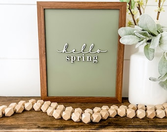 Hello Spring Wood Sign, Farmhouse Spring Sign, Spring Home Decor, Handmade Wood Sign, Spring Signs, Spring Wreath Sign, Hello Spring Decor
