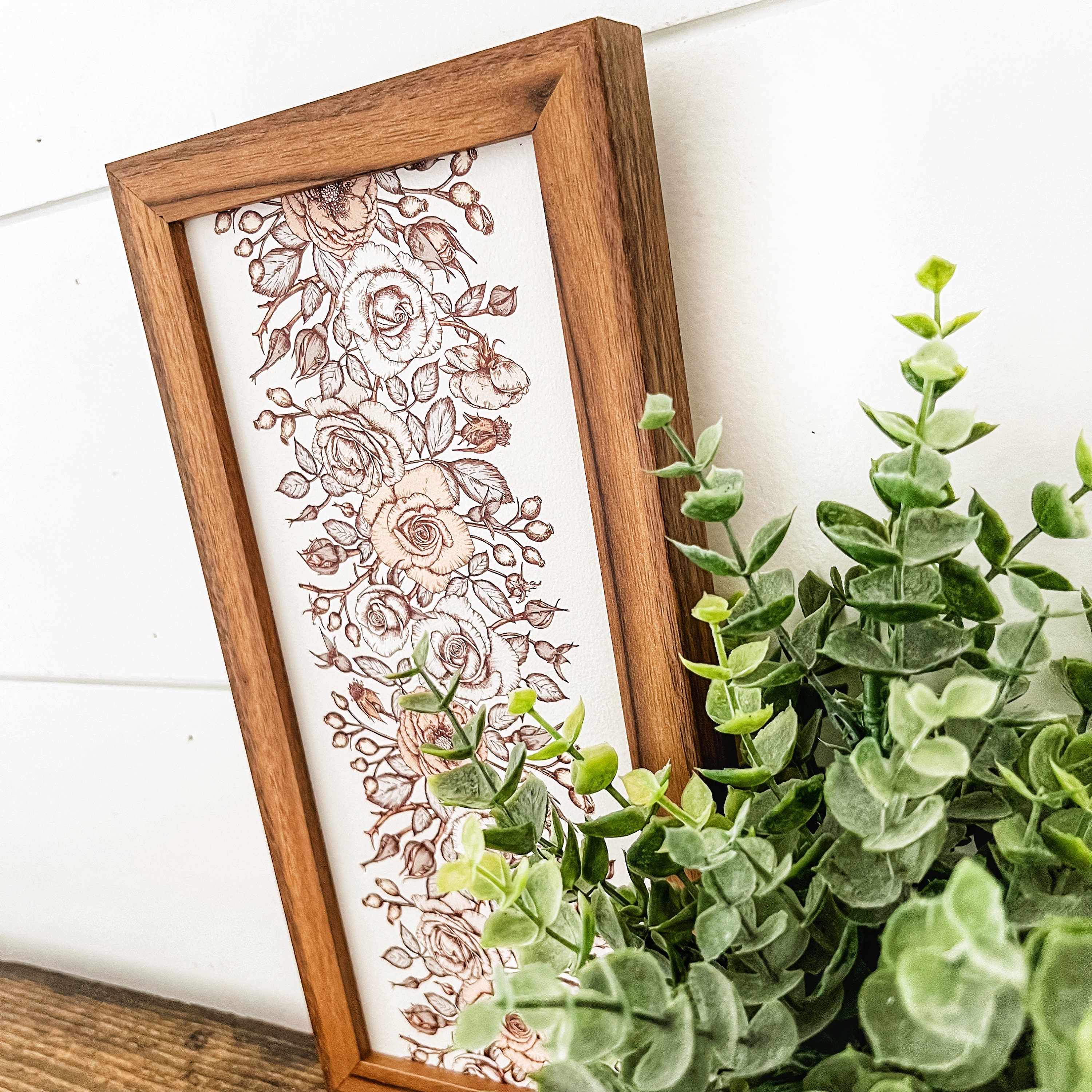 Spring Floral Pattern Wood Sign Farmhouse Spring Sign Floral - Etsy