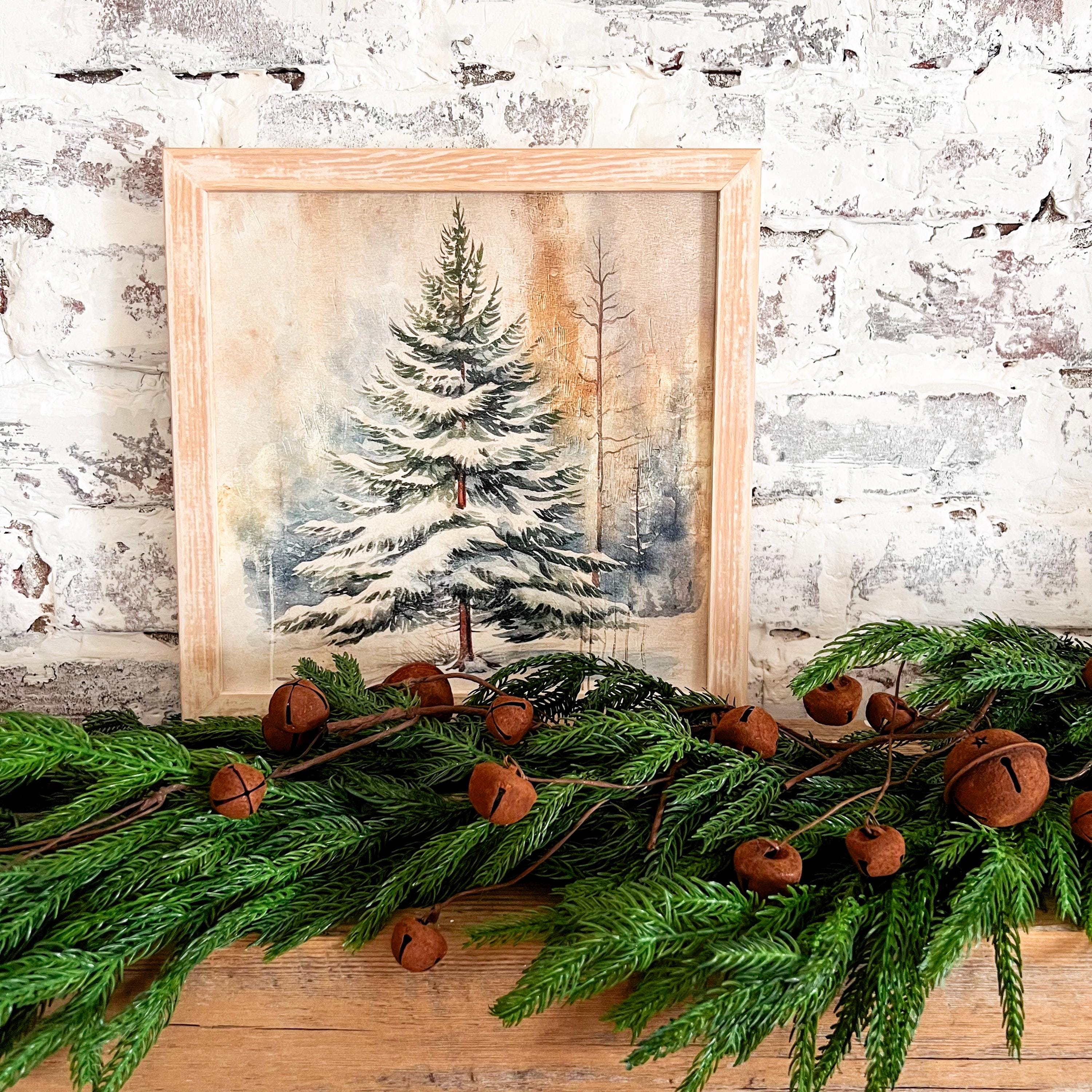 36 Creative Christmas Decor Ideas to Transform Your Space: Festive Hacks You'll Love 16 Vintage Snowy Tree Wood Sign, Winter Tree Print, Christmas Decor,…