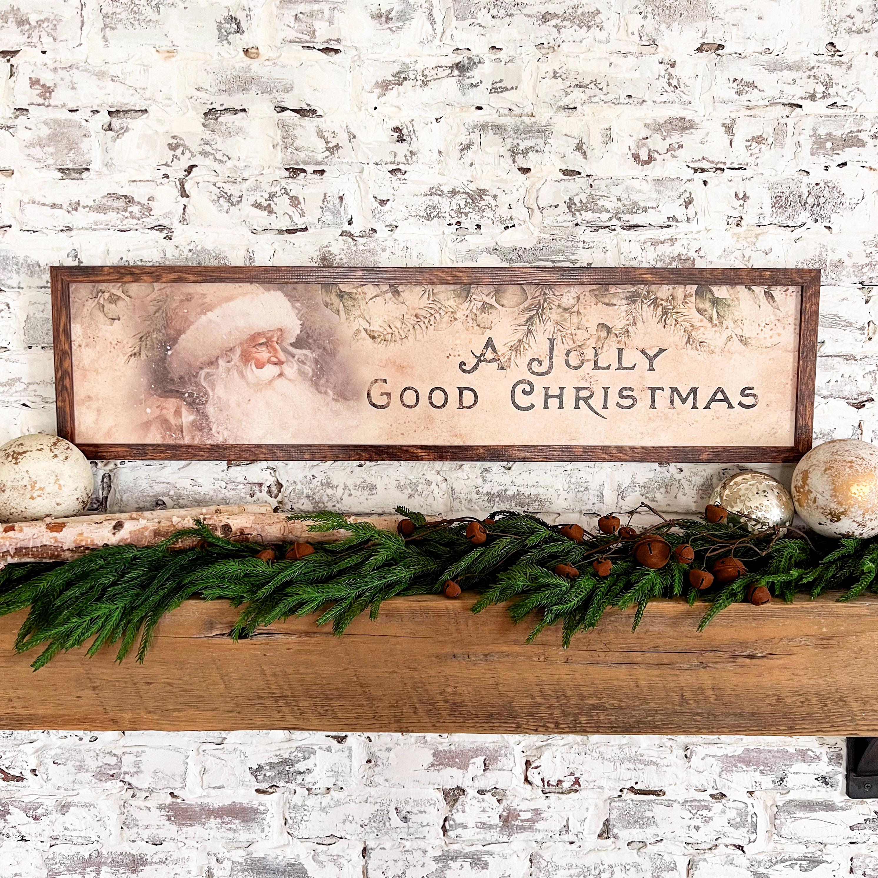 36 Creative Christmas Decor Ideas to Transform Your Space: Festive Hacks You'll Love 15 A Jolly Good Christmas Vintage Sign, Christmas Decor, Christmas Wood…