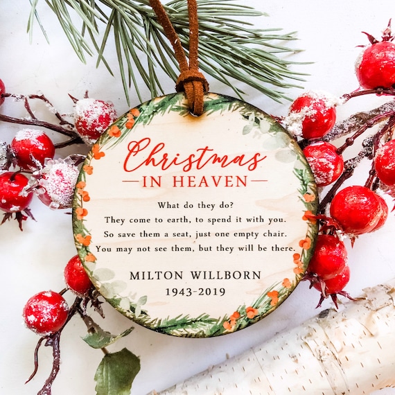 Christmas in Heaven Ornaments Personalized Ornament Keepsake Etsy