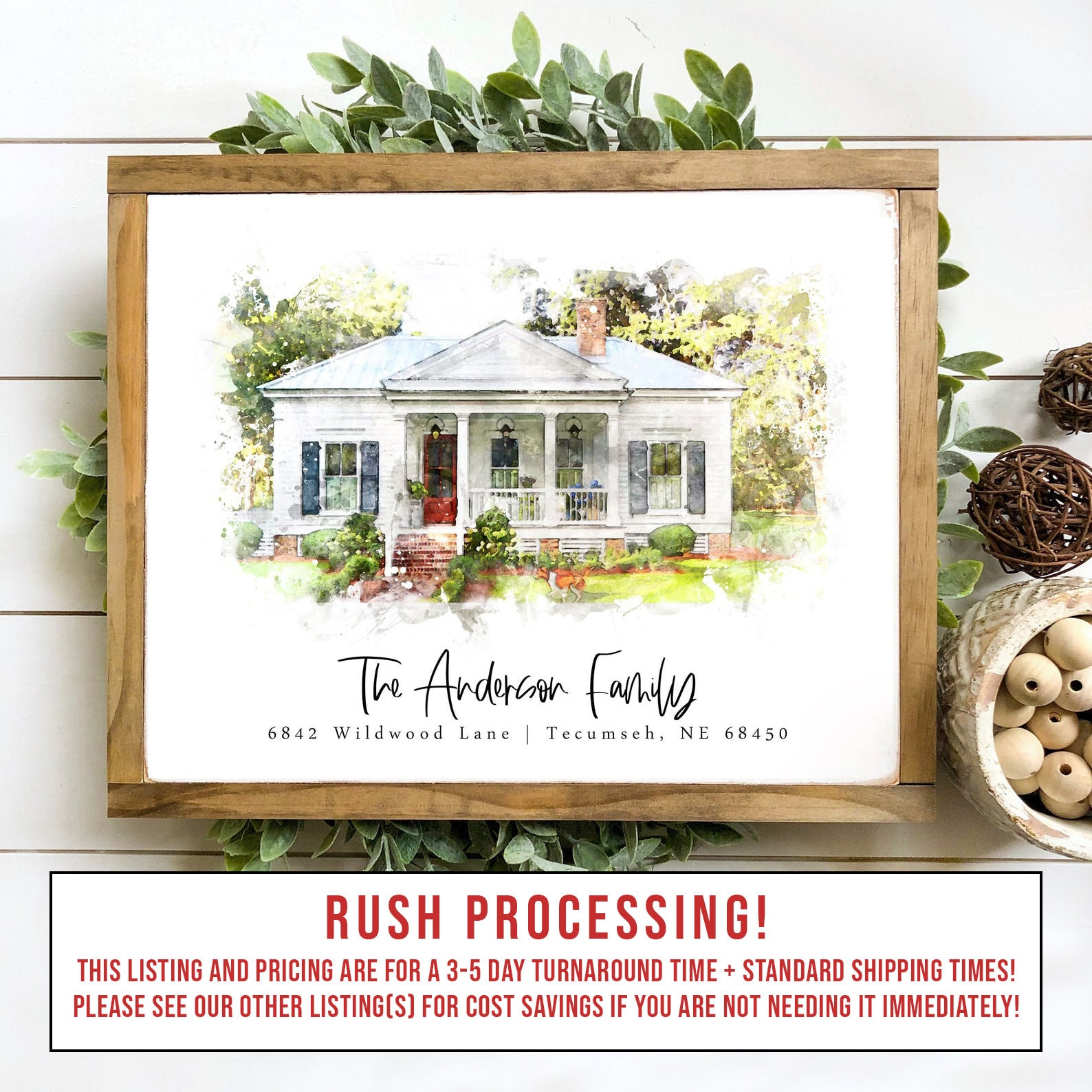 Custom Housewarming Gift, Watercolor Home Portrait, Watercolor Print, Home Portrait Sign, Our First Home Gift, Wedding Gift Idea, Home Print