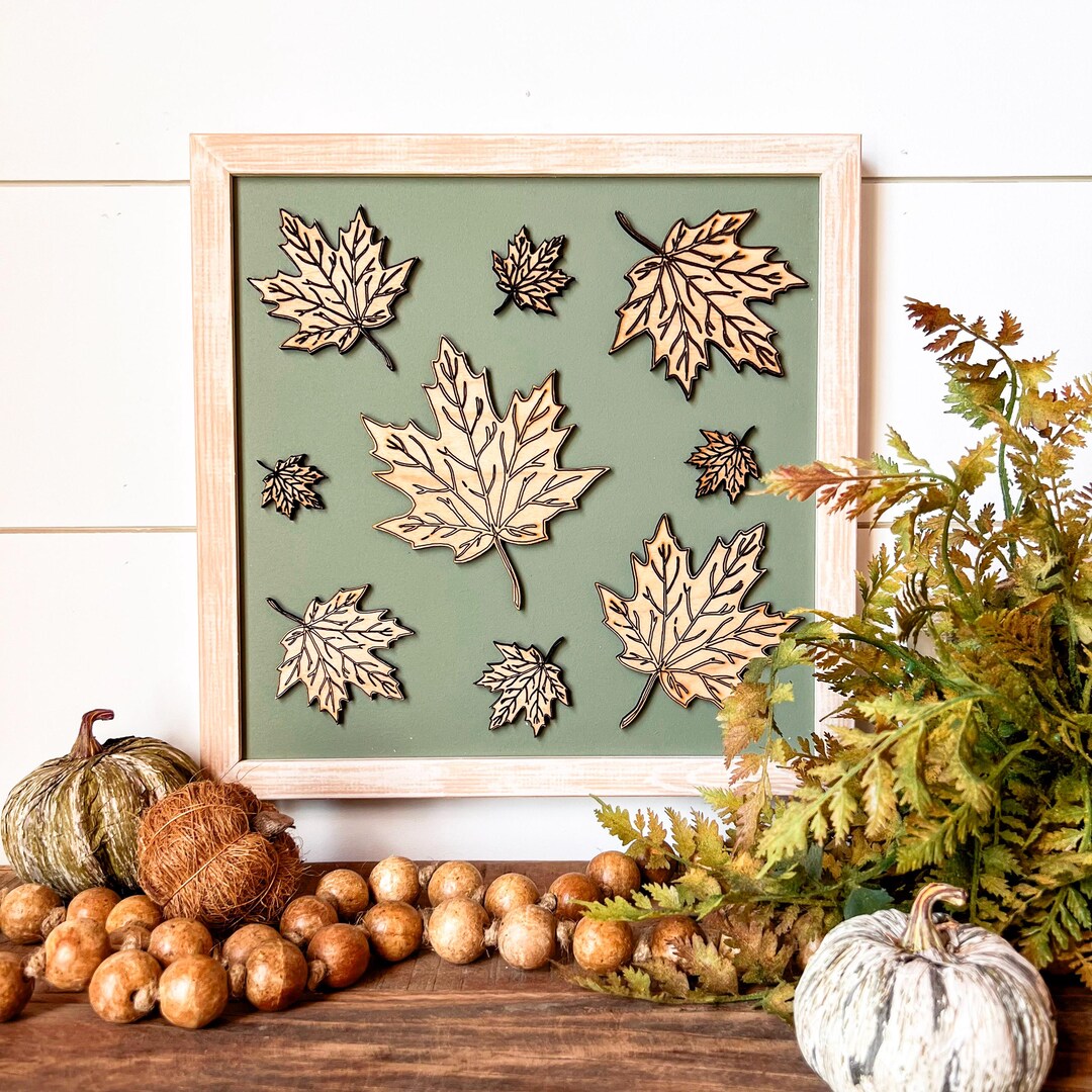 Fall Leaf Laser Cut Wood Sign, Fall Decor, Farmhouse Fall Decor ...