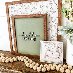 Hello Spring Sign Trio, Spring Wood Sign, Spring Decor, Spring Home Decor, Spring Floral Sign, Spring Signs for Shelf, Hello Spring Decor image 4