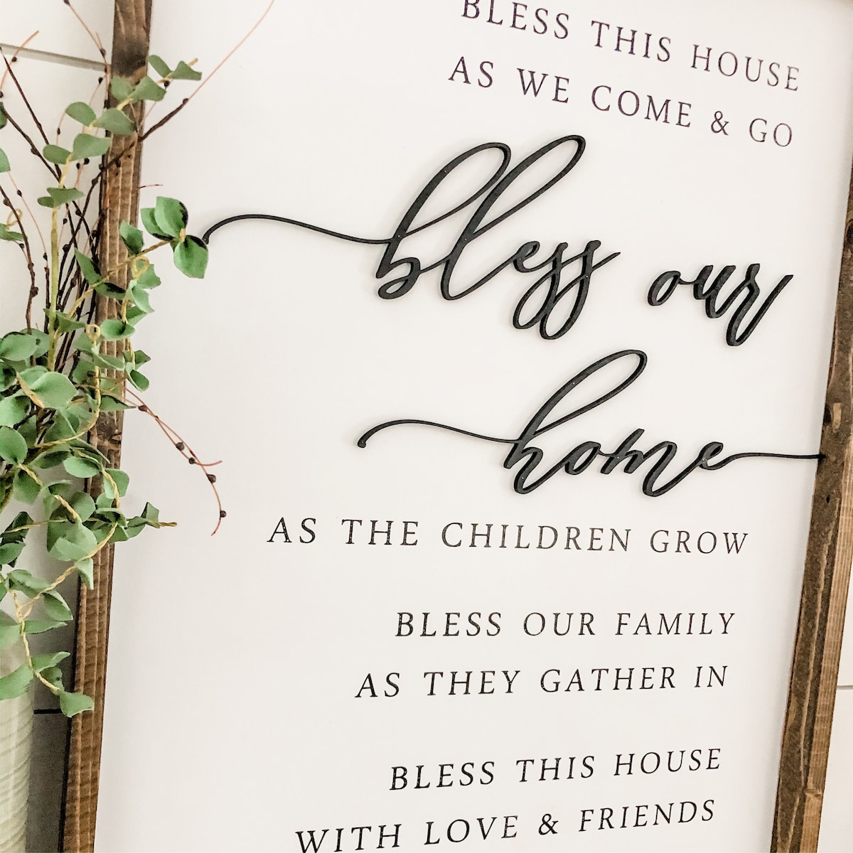 Farmhouse Sign, Bless Our Home, Home Saying, Farmhouse Decor, Family Sign, Mothers Day Gift, Anniversary Gift, Laser Cut Sign, Wooden Sign - Etsy