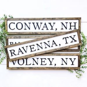 Custom Wood Sign, Custom City Name Sign, City Name Sign, Housewarming Gift Idea, Personalized City Sign, City State Sign, Wedding Gift Idea