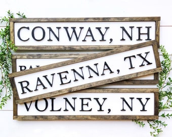 Custom Wood Sign, Custom City Name Sign, City Name Sign, Housewarming Gift Idea, Personalized City Sign, City State Sign, Wedding Gift Idea