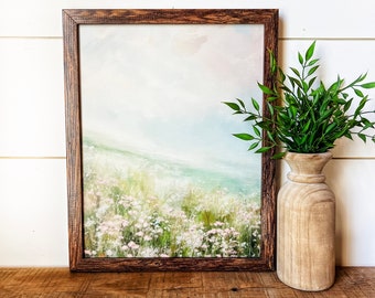 Summer Wildflower Print Wood Sign, Flower Wall Art, Farmhouse Wood Sign, Watercolor Wildflowers Wall Art, Unique Wall Art, Wood Sign