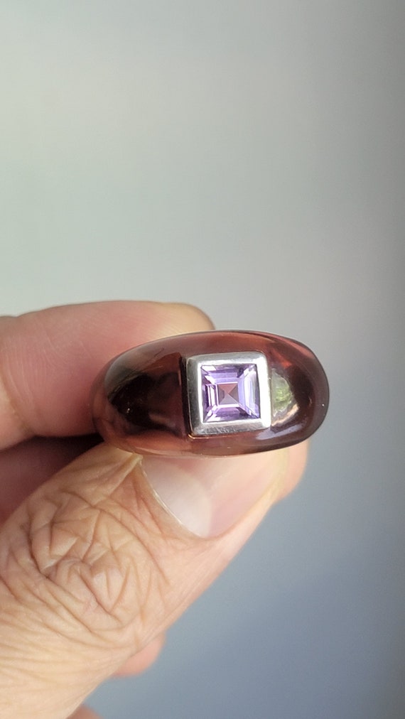 Vintage amethyst and lucite ring size 9