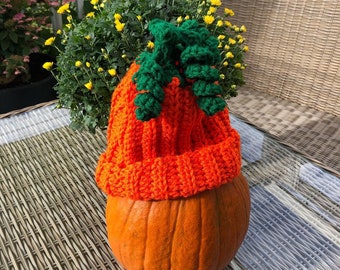 Children’s crochet pumpkin winter hat/ tuque