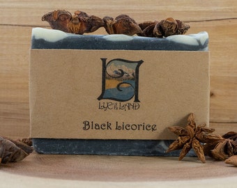 Black Licorice Cold Process Soap - All Natural, Homemade, Activated Charcoal,  Made in Canada,  Vegan, Essential Oil Soap