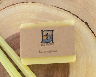 Lemongrass Cold Process Soap - All Natural, Handmade, Vegan, Made in Canada, Exfoliant, Essential Oil Soap, Gifts for him, Gifts for her