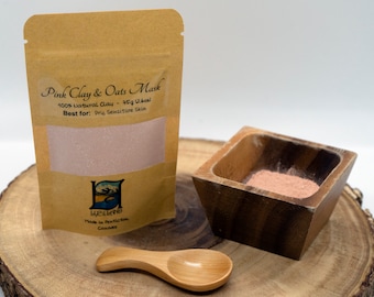All Natural Pink Clay Mask, Kaolin Clay, Sensitive Skin, Mother's Day Gift, Clay Mask, Made in Canada, Self Care, Christmas gift,Sister Gift