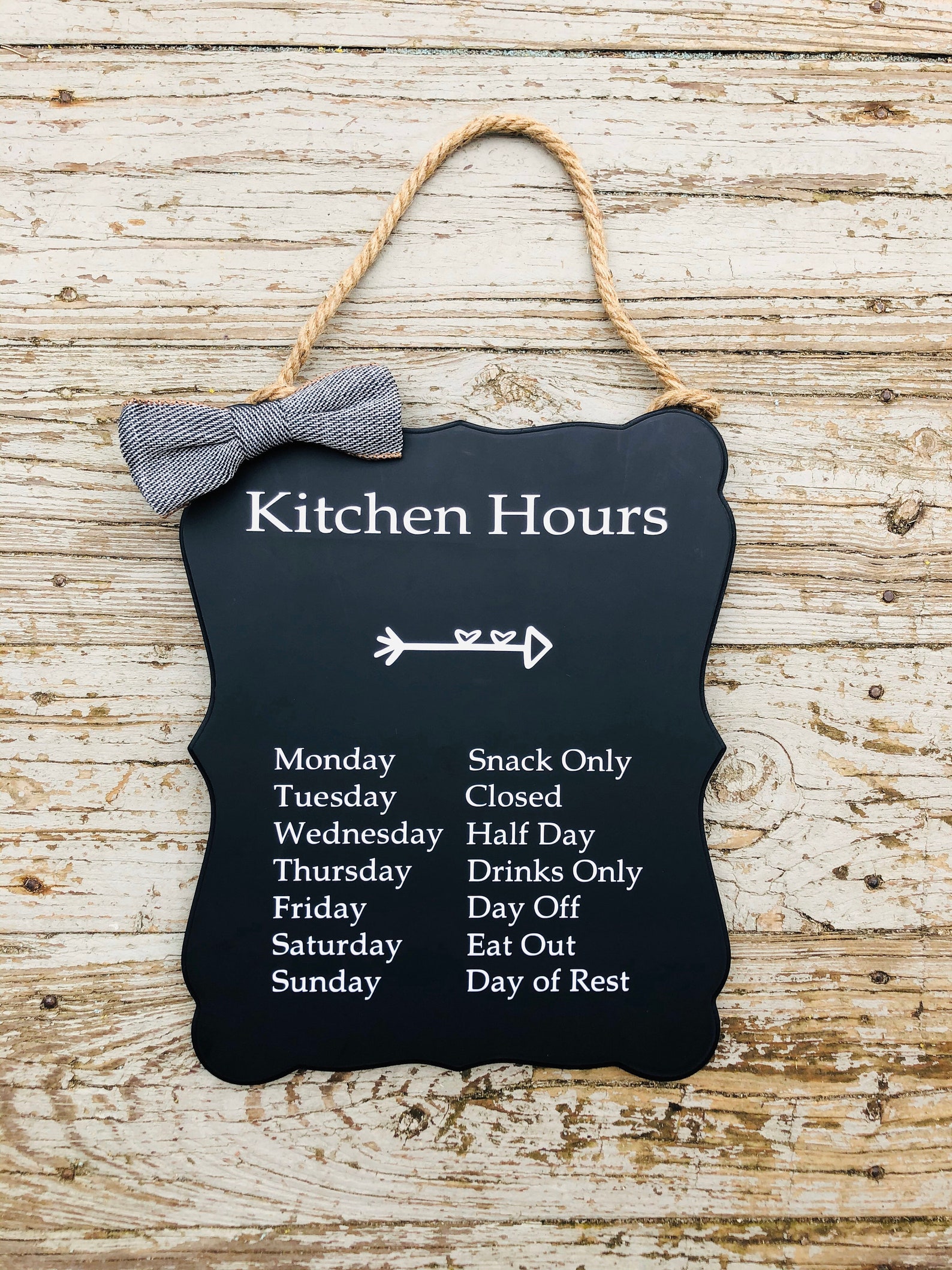 Hanging Kitchen Hours Sign Etsy