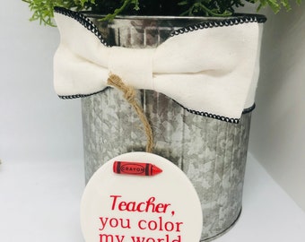 Teacher Appreciation Ornament, Color My World, End of Year Gift