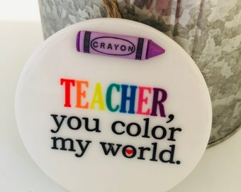 Teacher Appreciation Ornament – Color My World Gift